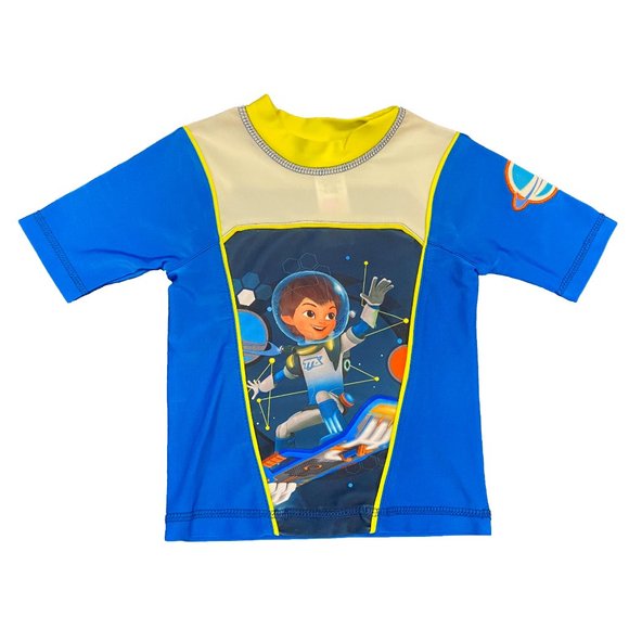 Disney Other - 4/$12 💥 EUC (2T) Disney's Tomorrow's Land Blue Yellow Swim Rashguard (625)